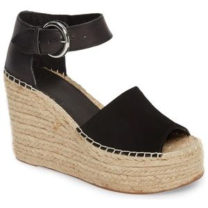 Marc Fisher Alida Espadrille Platform Wedge Black 7.5 - *NEW*